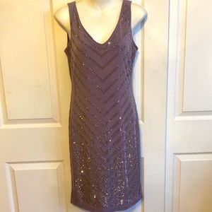 😍 STUNNING CARMEN MARC VALVO PURPLE STUDDED BODYCON COCKTAIL DRESS SIZE MED NWT